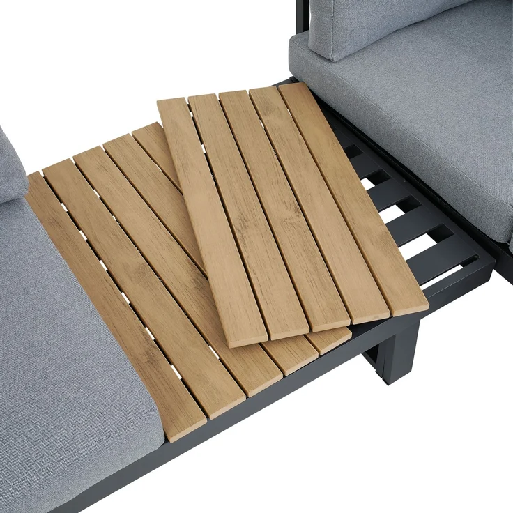 Greemotion 'San Jose' Loungegruppe, Aluminium/Teakholz/Polyester, grau – Bild 6