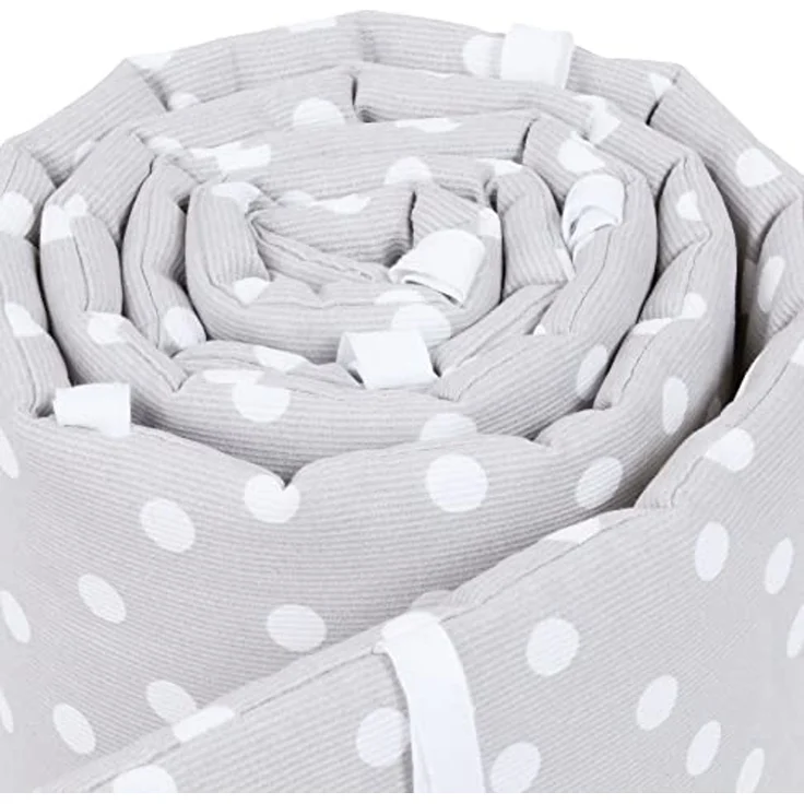 babybay Nestchen Piqué passend für Modell Boxspring XXL, perlgrau Punkte weiß – Bild 2