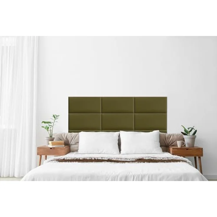 DecoNest Wandkissen, Wandpolsterung, Wanddekoration, Bettkopfteil, 3D-gepolstertes Wandpaneel 90 x 30 cm Khaki – Bild 7