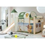 Rutschbett mit Turm "Kasper" 90x200 Kiefer massiv Natur