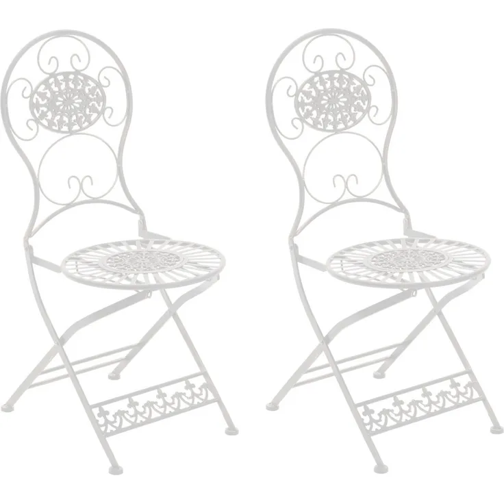 CLP 2er Set Eisen Klappstühle Mani,weiß