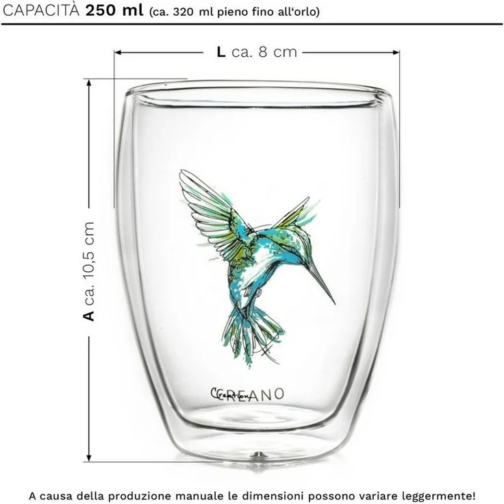 Creano Teeglas Thermo-Glas Hummi in Blau, Borosilikatglas, 1-teilig – Bild 2