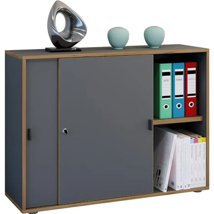 VCM Büroschrank Salia 920735 Anthrazit H. 74 x B. 100 x T. 37 cm – Bild 2