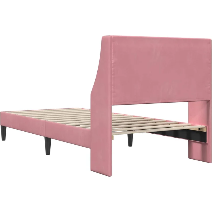 vidaXL Bettrahmen mit Kopfteil Rosa 100x200 cm Samt 42027409 – Bild 6