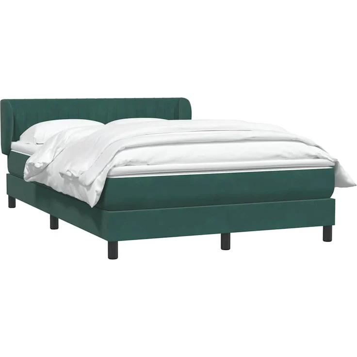 vidaXL Boxspringbett mit Matratze Dunkelgrün 160x220 cm Samt 3317742 – Bild 2