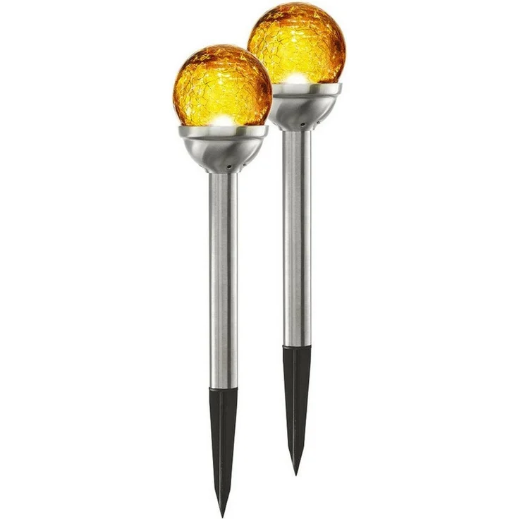 Solarleuchten Roma BUVTEC 2er Set, chrom/amber – Bild 5