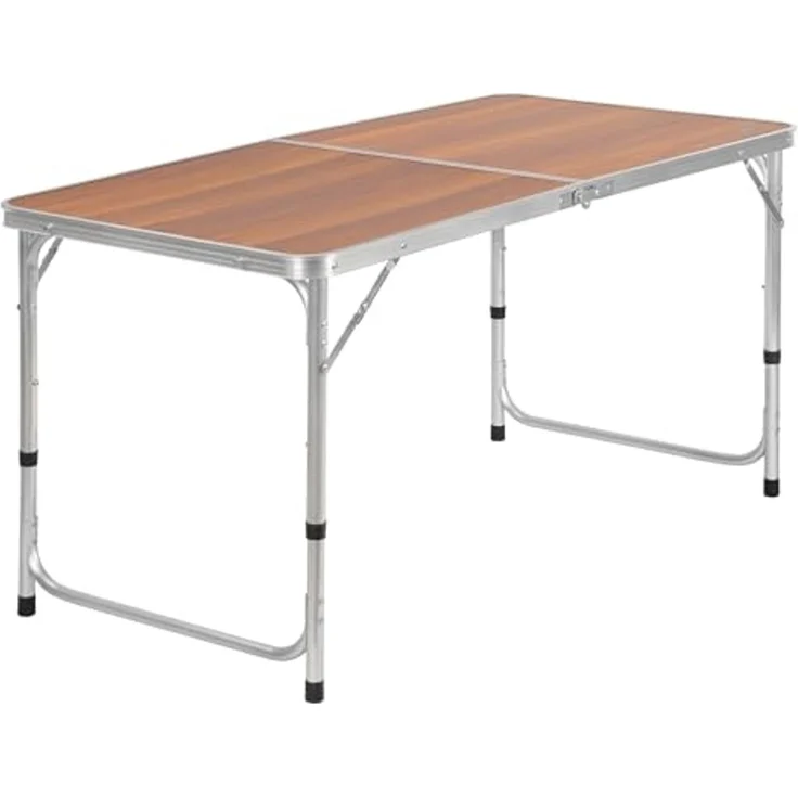 CampFeuer Campingtisch faltbar aus Aluminium für 6 Personen, 120 x 60 cm, Gartentisch (1-St), Klappbar und höhenverstellbar – Bild 1