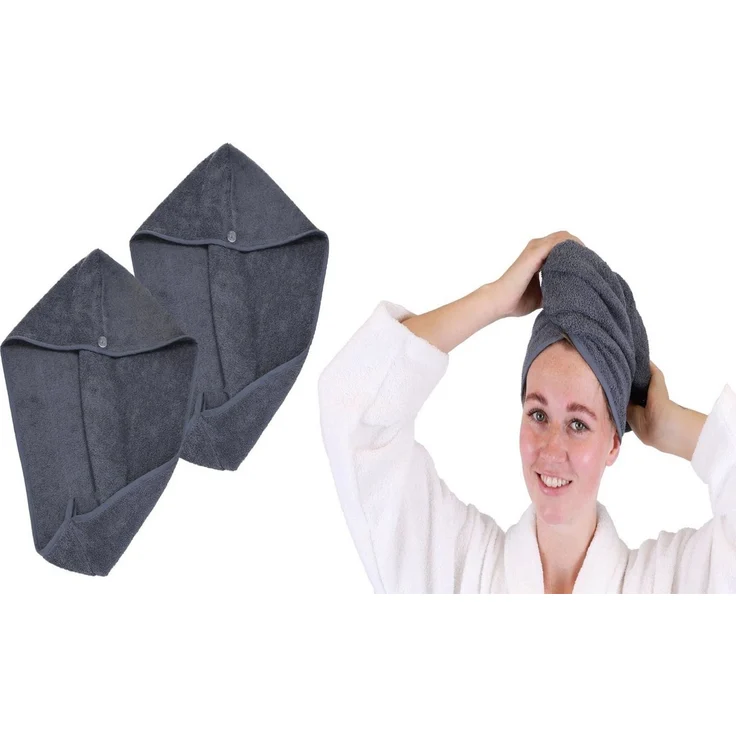 Betz Turban-Handtuch mit Knopf BERLIN Kopfhandtuch Haarturban, (2-St), mit Knopfverschluss – Bild 1