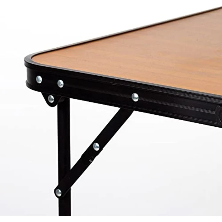 AKTIVE Hoher Klapptisch, 80 x 60 x 67 cm, Kippschutz, Stahlrahmen, MDF-Tischplatte in Bambusoptik, Tragegriff, Camping-, Strand-, Gartentische (63017) – Bild 4