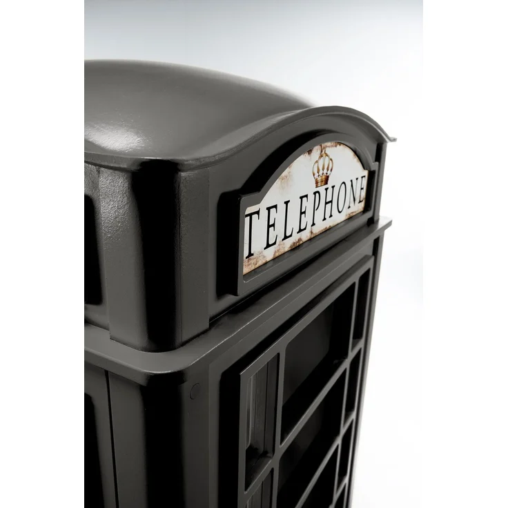 Telefonzelle Schrank – Telefonbox 1-türig in Schwarz – Bild 4