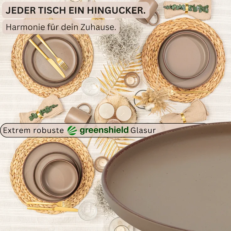 SÄNGER Steingut Speiseteller Bombay Oak 4 teilig – Bild 2