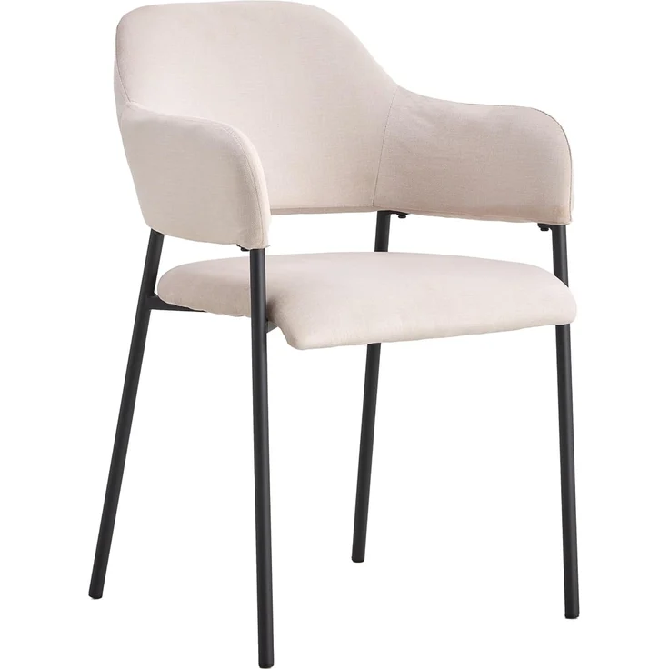 Selsey Azhai - Polsterstuhl Esszimmerstuhl mit Armlehnen, Grau-Beige – Bild 1