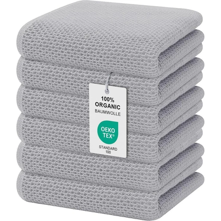 6er Set Moosfor Geschirrtücher 100% Baumwolle 32x72cm Weich Saugfähig Dicke – Bild 1