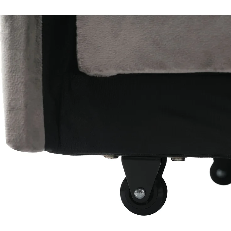 Schlafsofa mit Getränkehalter und Handyhalterung,Verstellbarer Sessel, Sofa-Liegestuhl und Gästebett in einem, Samtbezug Dunkelgrau – Bild 10