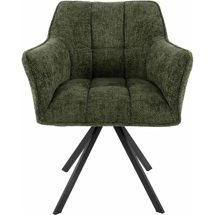 2er-Set Armstuhl Retar 360° drehbar mit Steppnähten, Chenille-Bezug, Grün – Bild 3