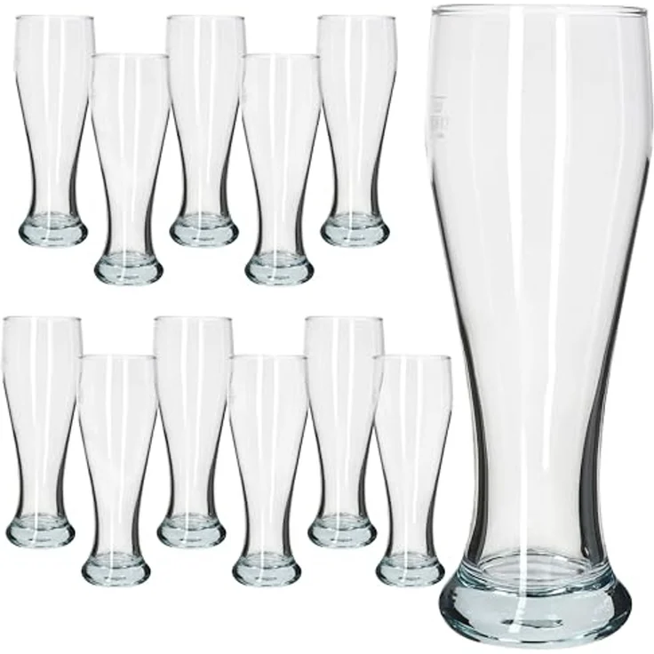 MamboCat Bierglas MamboCat 12x Sepp Weizenbiergläser Set 0,5 L geeicht Klarglas Weißbier, Glas – Bild 2