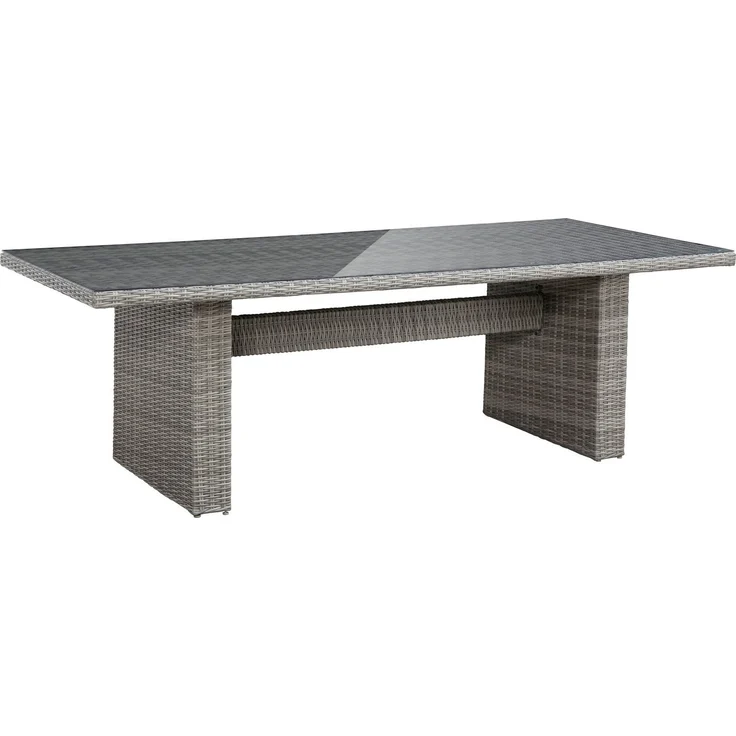 KONIFERA Garten-Essgruppe »Menorca«, (Set, 25-tlg, 8x Sessel, 1x Tisch 230,8x100x75 cm, inkl. Auflagen, Alu, Polyrattan), Polyrattan, Aluminium, Tischplatte aus 5mm starkem Sicherheitsglas – Bild 3