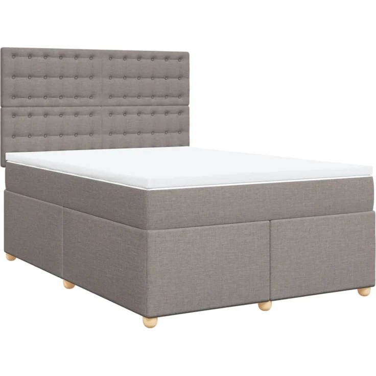 vidaXL Boxspringbett mit Matratze Taupe 140x190 cm Stoff 3293593 – Bild 3