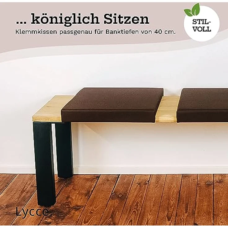 Lycce Bankauflage Bankkissen Klemmkissen Sitzkissen mit 2 Leisten, 40cm Klemmtiefe, (1 St), verrutscht nicht, mit Klemmfunktion, versch. Farben – Bild 6
