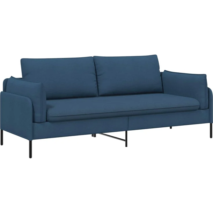 vidaXL 3-Sitzer-Sofa Blau 222 x 81 x 89 cm Stoff 42048637 – Bild 2