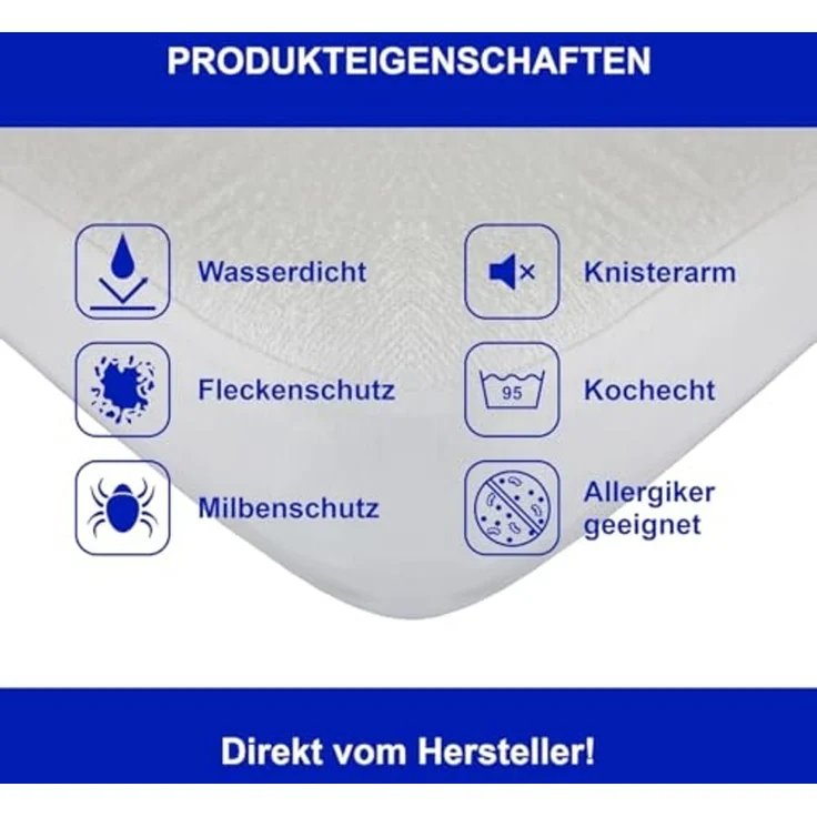 Matratzenauflage Topliner für Wasserbetten DUKAL, 90-100x200 cm, mit Spannumrandung, Made in Germany – Bild 2