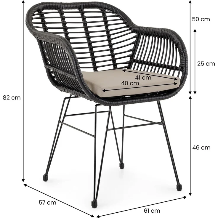 IDIMEX Gartenstuhl PARAMO (2 St), In & Outdoor Esszimmerstuhl 2er Set mit Metallgestell in Rattan Optik – Bild 3