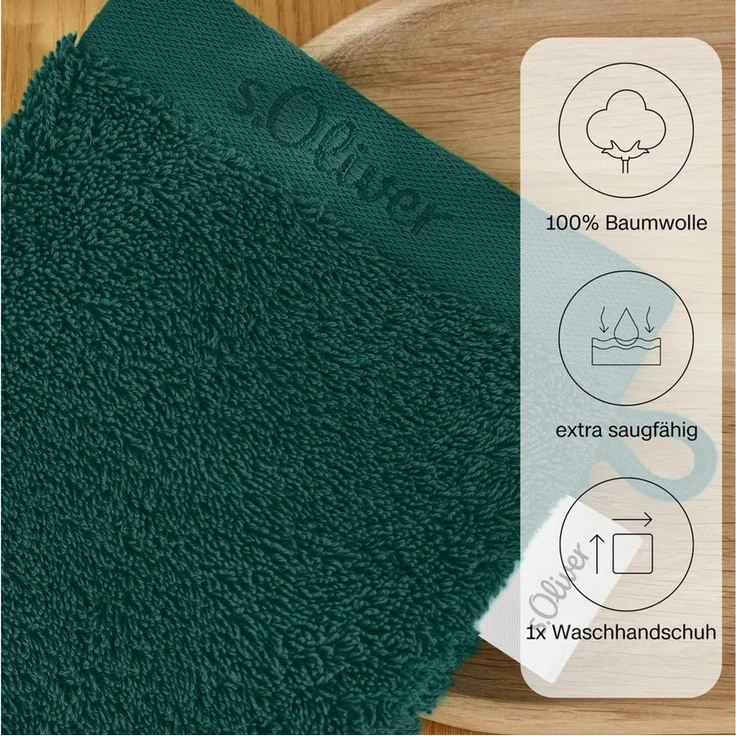s.Oliver Waschhandschuh s.Oliver, Premium Qualität, 600 gr/m², auch als Sets erhältlich, Walkfrottier (1-St), große Farbauswahl, auch als Duschtuch, Handtuch, Gästetuch – Bild 3