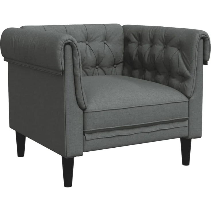 vidaXL Chesterfield-Sessel Dunkelgrau Stoff 372539 – Bild 2