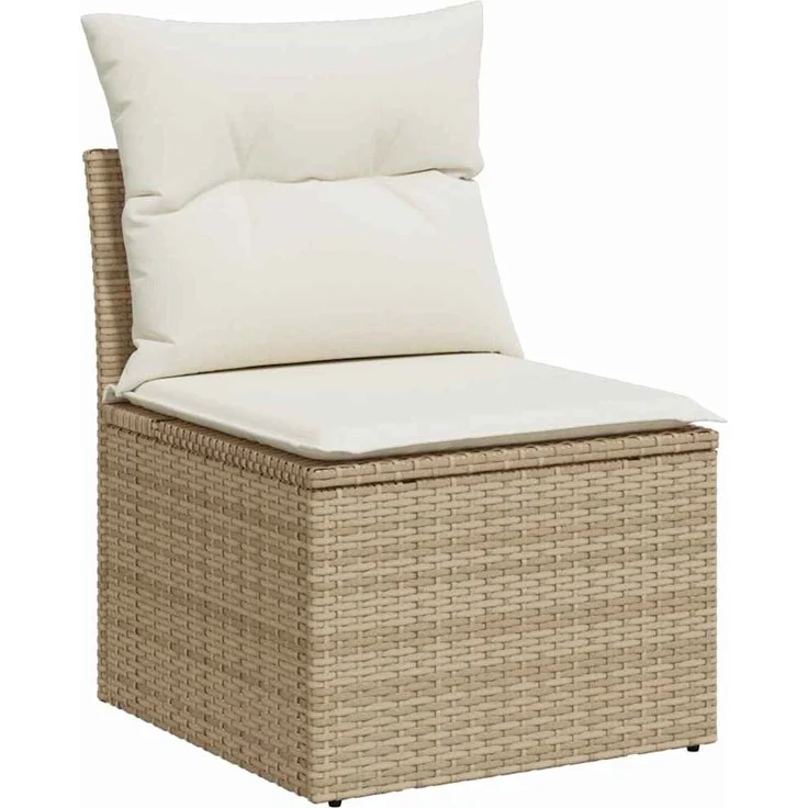 vidaXL Gartensofa-set mit Speicher 4 pcs Beige Poly-Rattan 3354350 – Bild 3