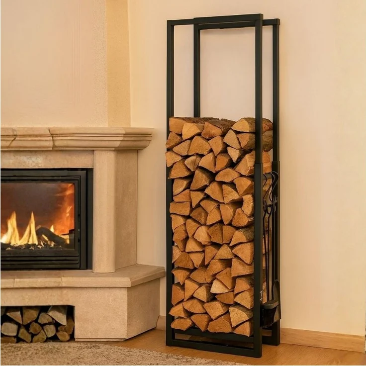PROREGAL® Kaminholzregal PHOENIX verstellbar mit 4 Kaminwerkzeugen 100-150x40-65cm 9 Größen, Holzständer Holzhalter Kaminholzständer Brennholzregal – Bild 3