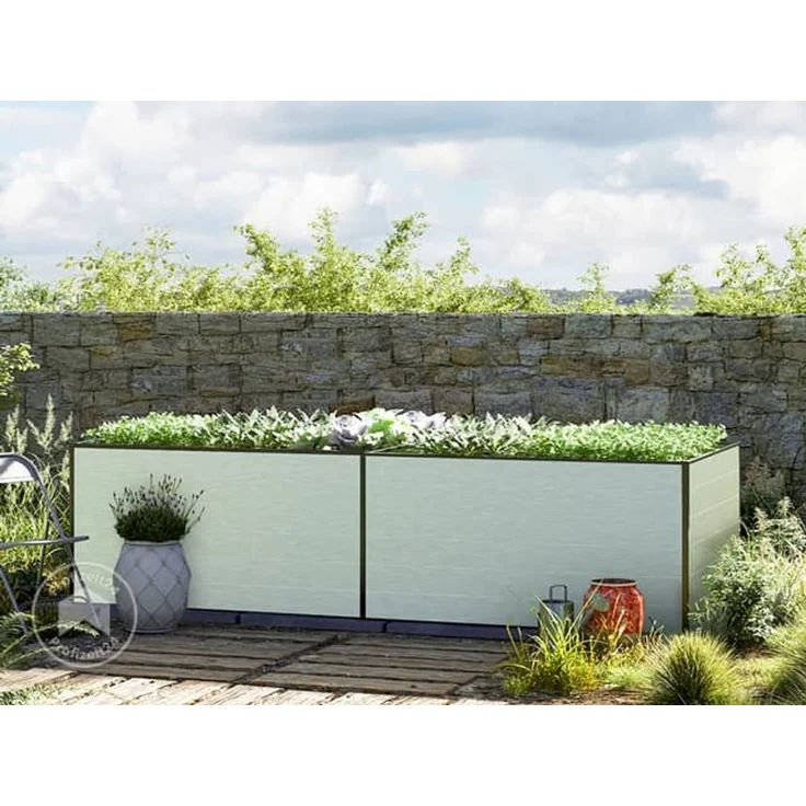 GFP Aluminium Hochbeet KINGSIZE DANIELA - 297 x 77 x 77 cm - Alu natur, Stecksystem, langlebig – Bild 1
