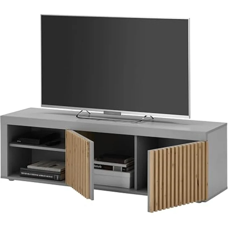 Jasper TV-Lowboard in Grau, Artisan Eiche Optik - Moderner TV Schrank mit viel Stauraum für Ihr Wohnzimmer - 150 x 40 x 40 cm (B/H/T) – Bild 2
