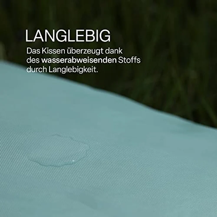 Outdoor Kissen mit Paspel ( 45 x 45 cm ) Dekokissen Garten - Reißverschluss - Schmutz- und Wasserabweisend - abnehmbarer Kissenbezug Mintgrün 1er-Pack – Bild 6