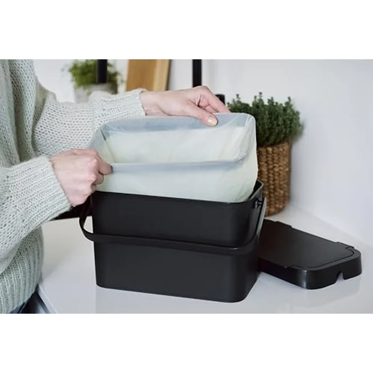 smartstore Bio-Abfallbehälter Collect Biowaste schwarz 5 Liter Bioabfallbehälter Eimer mit Griff und Haltering - 1 Stück (320165) – Bild 4