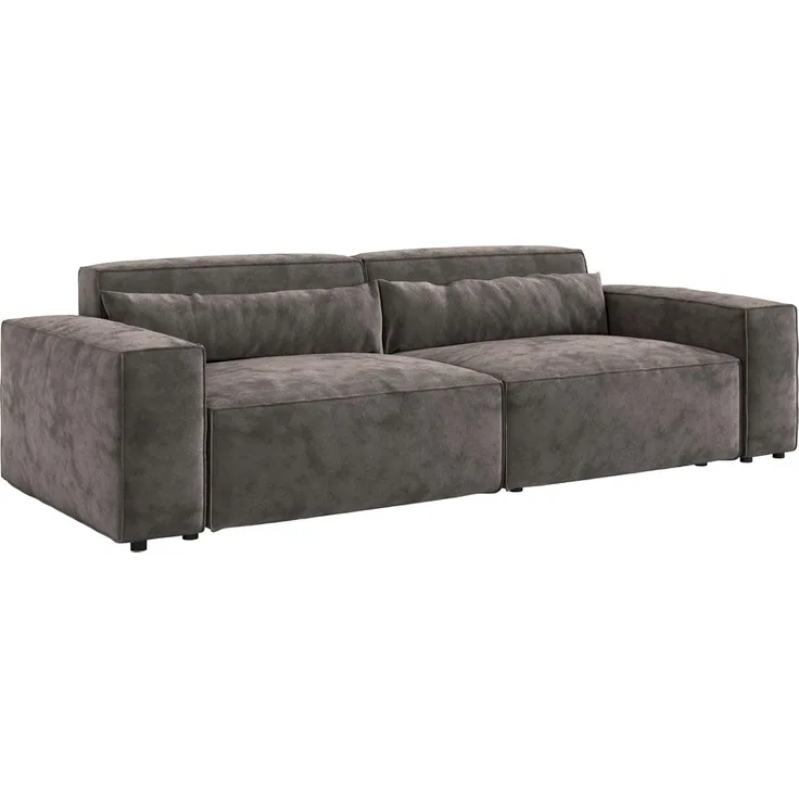 Big-Sofa Sirpio 230x95 cm Mikrofaser Khakibraun