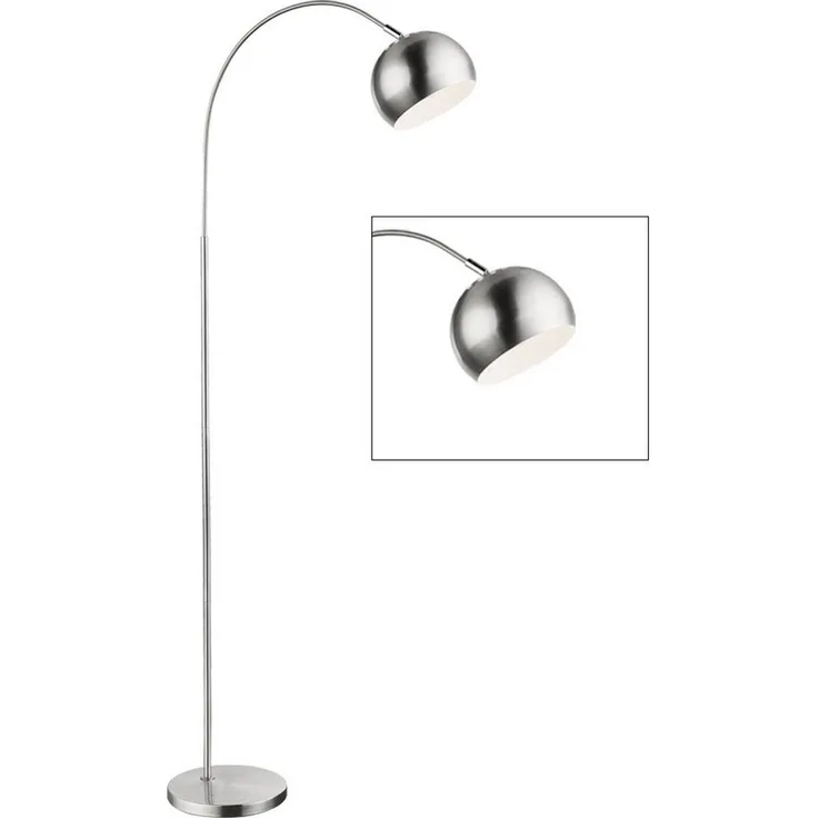 GLOBO LIGHTING LED Stehlampe, Leuchtmittel inklusive, Warmweiß, Stehleuchte Bogenstehlampe Beistellleuchte 1 flammig chrom LED