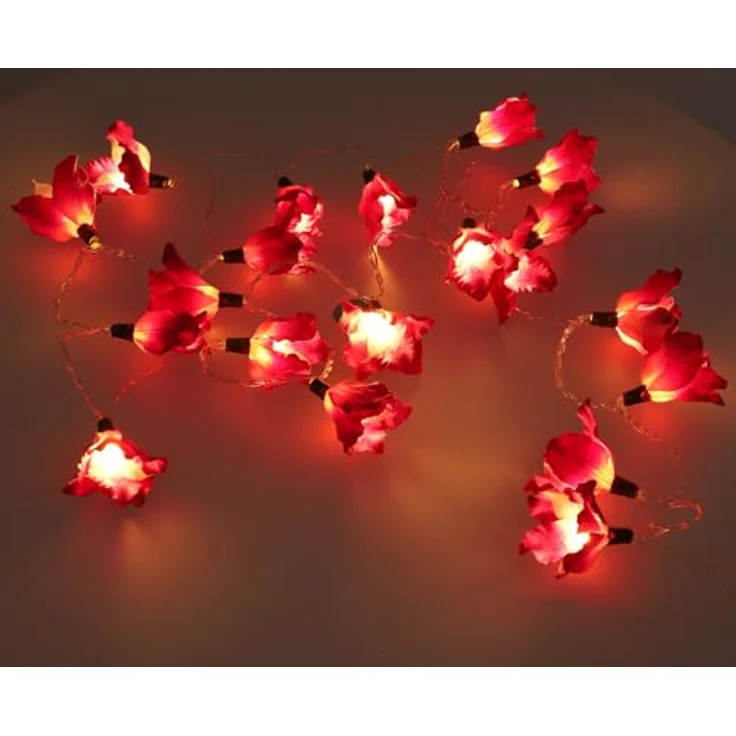 Guru-Shop LED-Lichterkette Lotus Blüten LED Lichterkette - Blüte lila – Bild 4