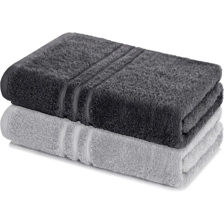 Lavea Badetuch Elena 2er Set Badetücher 100x150 cm, Duschtuch, 500 g/m² Frottier, weich & saugstark, pflegeleicht – Bild 1