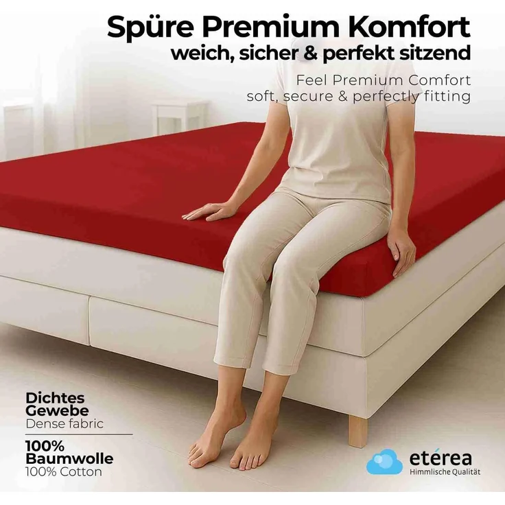etérea Himmlische Qualität Spannbettlaken etérea Comfort Jersey Topper Spannbettlaken, Jersey, Gummizug: rundum, (1 Stück) – Bild 2