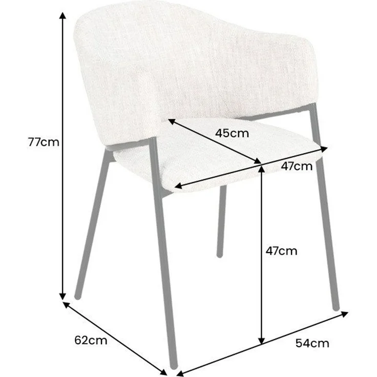 riess-ambiente Esszimmerstuhl NOBLESSE grau / schwarz - Chenille, Metallgestell, Retro, Armlehnen (Einzelartikel, 1 St), halbrunder Stuhl - ideal für Küche, Ess-, Arbeits-. Wohnzimmer & Büro – Bild 2