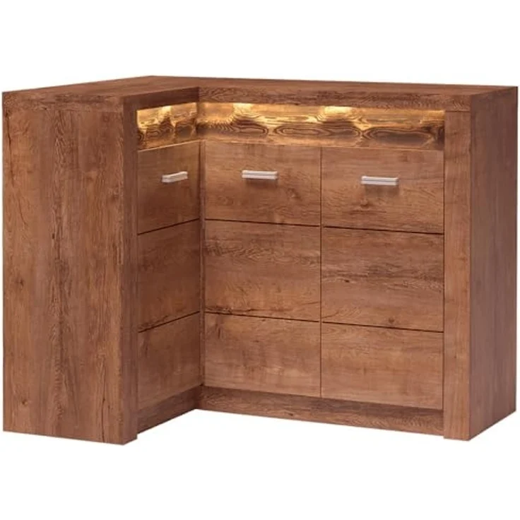 Lomadox Kommode INGENIO-161, Eckschrank Sideboard Wohnzimmerschrank modern Esche in braun – Bild 1