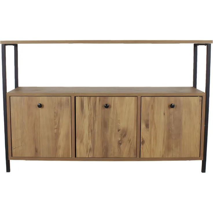 Calicosy Sideboard Apfelbaum, Wandmontierbar, FSC-zertifiziert, 30x75x120 cm, robustes Metallprofil