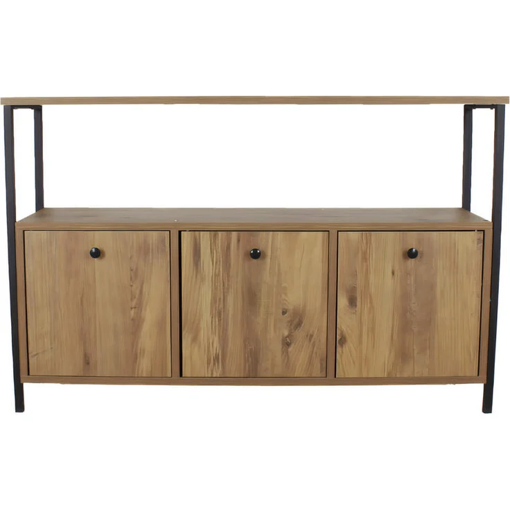 Calicosy Sideboard Apfelbaum, Wandmontierbar, FSC-zertifiziert, 30x75x120 cm, robustes Metallprofil