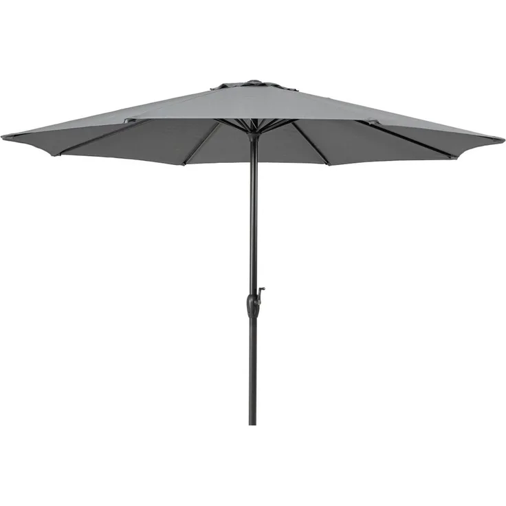 Sonnenschirm Kalife aus Aluminium, neigbar und winddicht, rund, dunkelgrau, Ø 300 cm