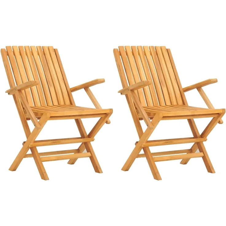 vidaXL Gartenstühle 2 Stk. Klappbar 61x67x90 cm Massivholz Teak 362758