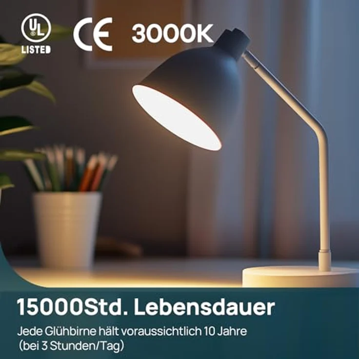 Linkind E14 LED Golf Ball Lampe 4.9W, Ersetzt 40 Watt, 470Lm 3000K Warmweiß G45/P45 Birne E14 Energiesparlampe in Tropfenform, nicht Dimmbar, 220-240V, 6 Stück – Bild 8
