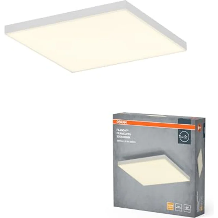 Osram Planon Frameless rahmenlose Panelleuchte in Weiß mit fortschrittlicher LED-Technik, 19 W, quadratische Form (300 x 300 mm), warmweiße Lichtfarbe bei 3000 K, Aluminium-Gehäuse – Bild 5