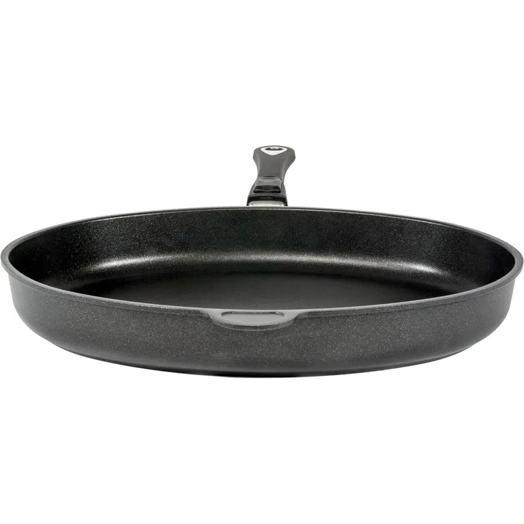AMT 'Fischpfanne' Bratpfanne, Aluguss schwarz, 27 x 41 cm, abnehmbarer Stiel