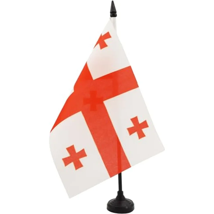 AZ FLAG - Tischflagge Georgien - 21x14 cm - Georgische Tischfahne 14 x 21 Cm - Flaggen – Bild 1