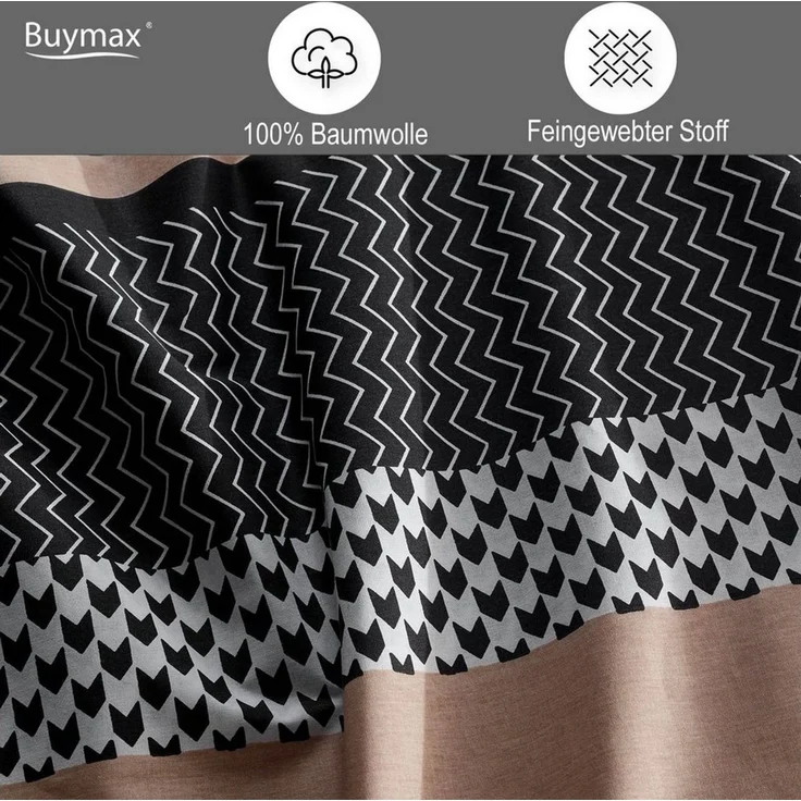 Buymax Bettwäsche, Renforcé, 2 teilig, Bettbezug-Set 135x200 cm 100% Baumwolle mit Reißverschluss, Streifen – Bild 2